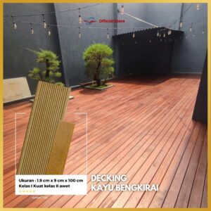 Lantai kayu outdoor / Decking kayu bengkirai Standar