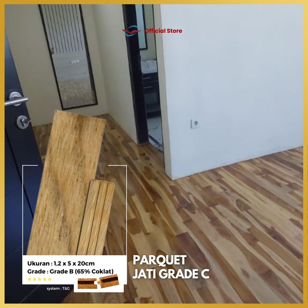 Parquet Jati Grade C Ukuran 25cm