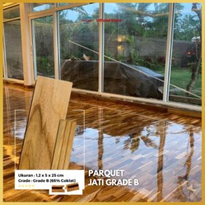 Parquet Jati Grade B ukuran 25cm