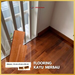 Flooring Kayu Merbau Uk 1,5 cm x 9cm x 30 cm/Lantai Kayu Merbau Solid/Lantai Tahan air
