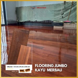 Flooring Kayu Merbau Jumbo Uk 1,5 cm x 12 cm x 30 cm/Lantai Kayu Merbau Jumbo Solid/Lantai Tahan air