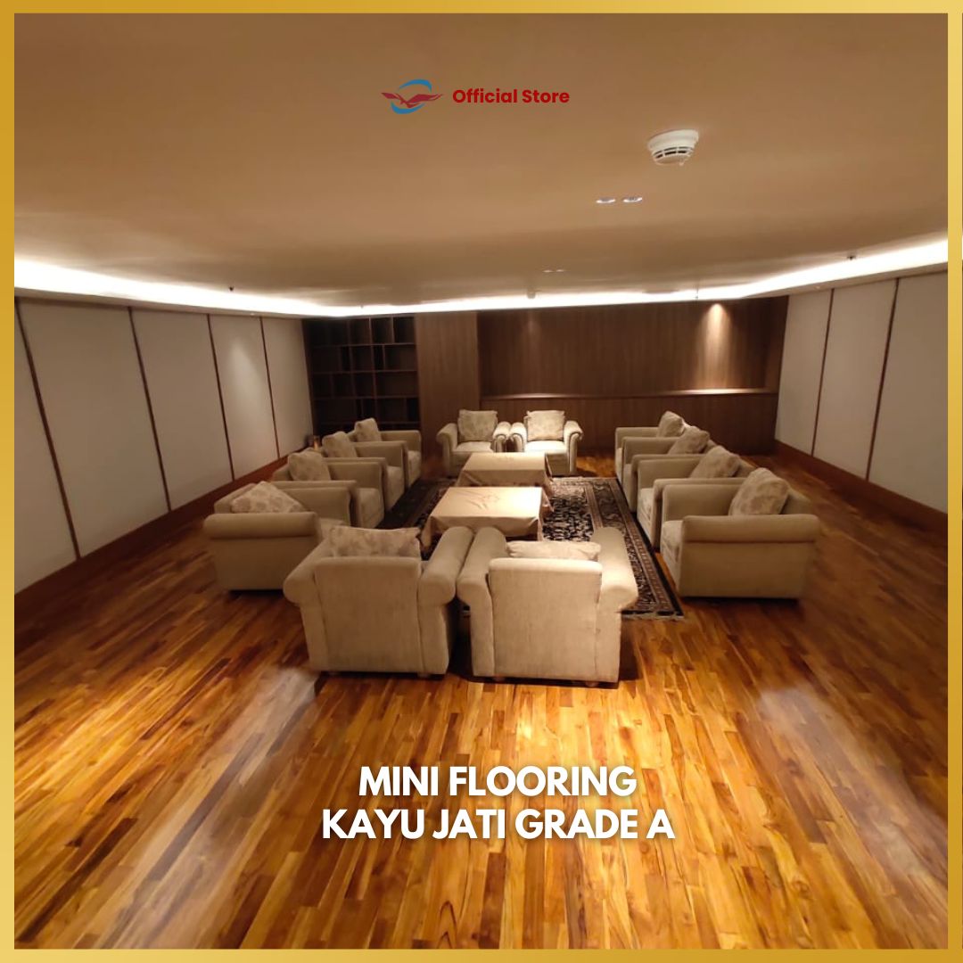 Lantai Kayu Jati Grade A Uk 1,2 cm x 7cm x 30 cm / Mini Flooring Kayu Jati Solid Grade A - Gambar 2