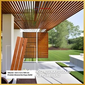 Kisi-kisi Kayu Merbau Solid/Aksesoris Kayu/Partisi Kayu Solid