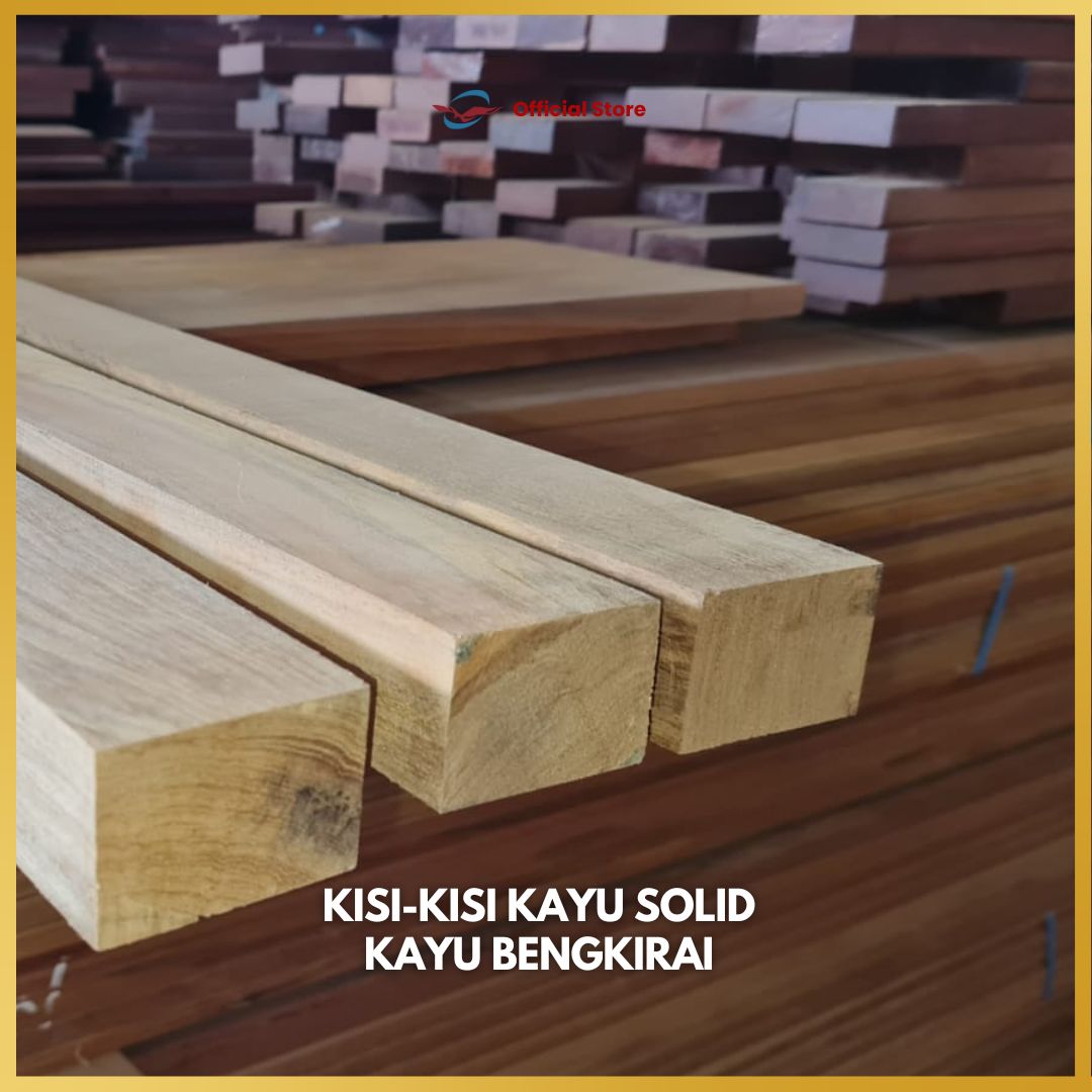 Kisi-kisi Kayu Bengkirai Solid/Aksesoris Kayu/Partisi Kayu Solid - Gambar 3